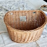 Vintage woven wicker wall basket