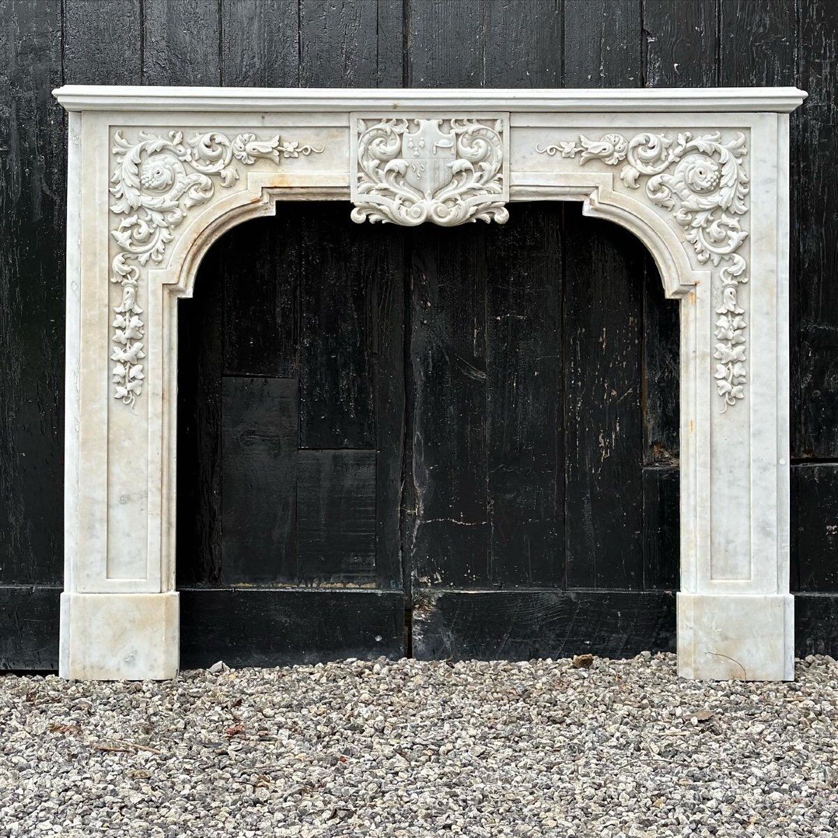 White carrara marble fireplace circa 1880