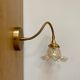 Wall lamp flexible cable tulip vintage amber glass