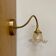 Wall lamp flexible cable tulip vintage amber glass