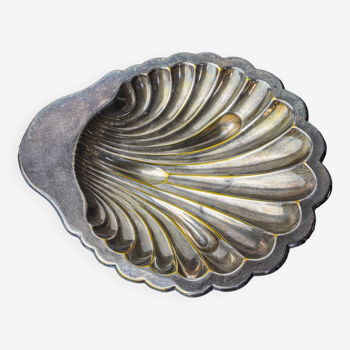 Vide poche coquillage, laiton, plaqué argent, Espagne, 1970