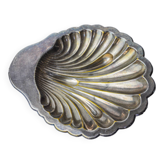 Vide poche coquillage, laiton, plaqué argent, Espagne, 1970