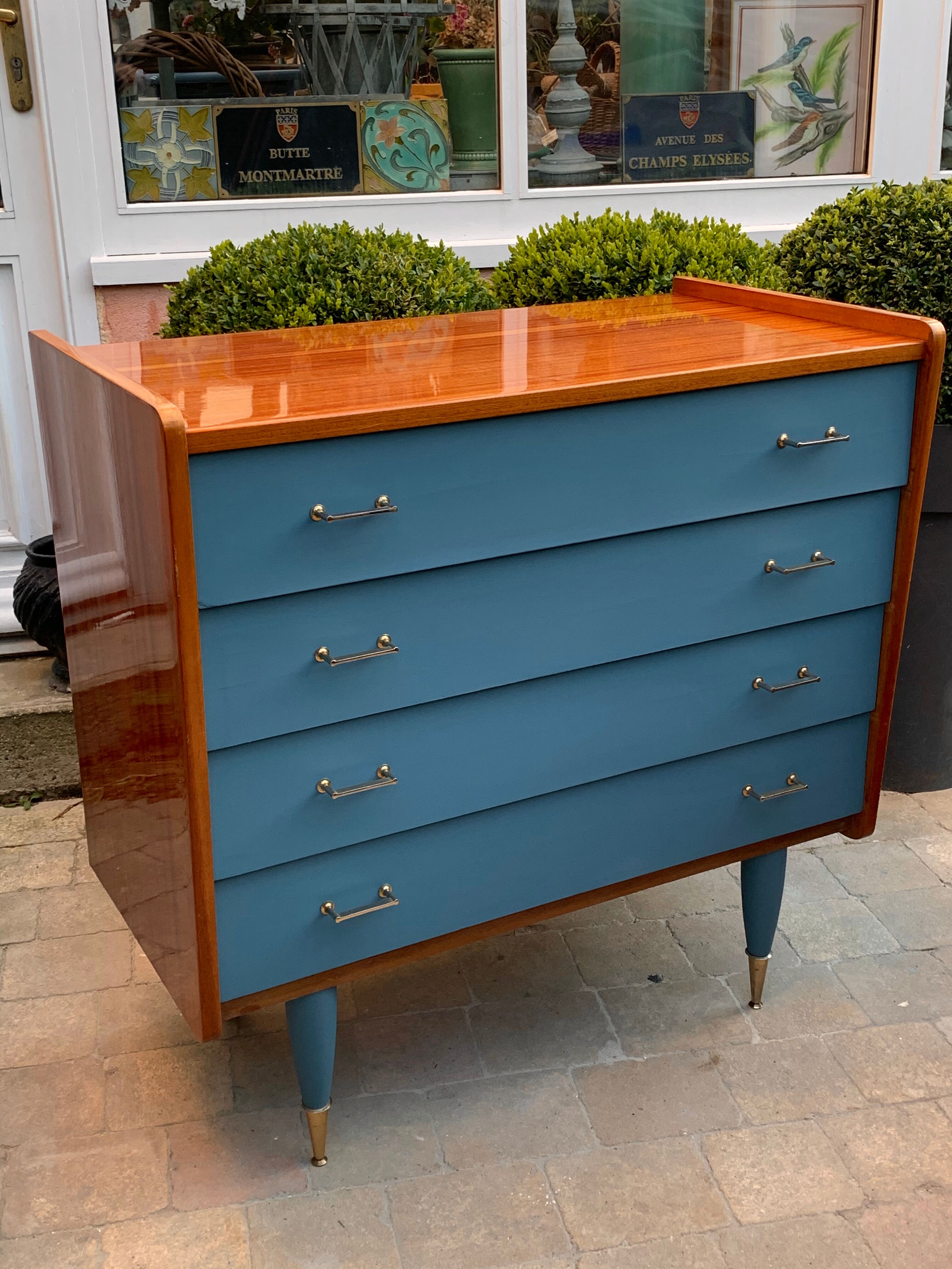 Grey blue vintage dresser