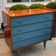 Grey blue vintage dresser