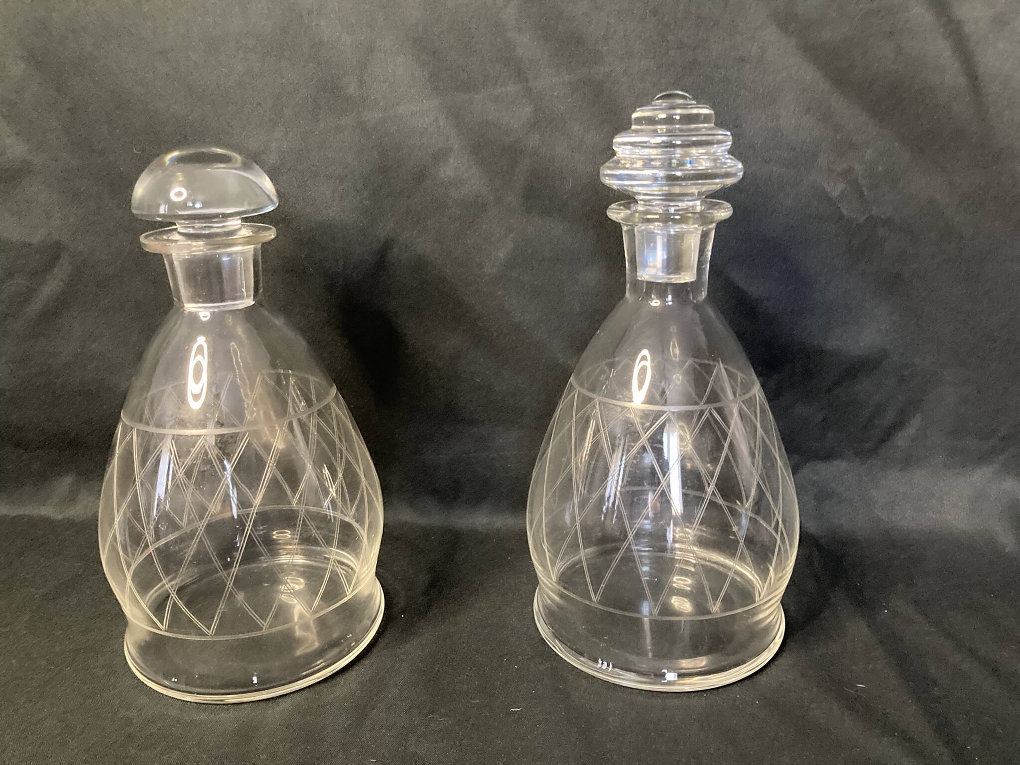 Art deco part of service of glasses and carafes 37 pieces circa 1940