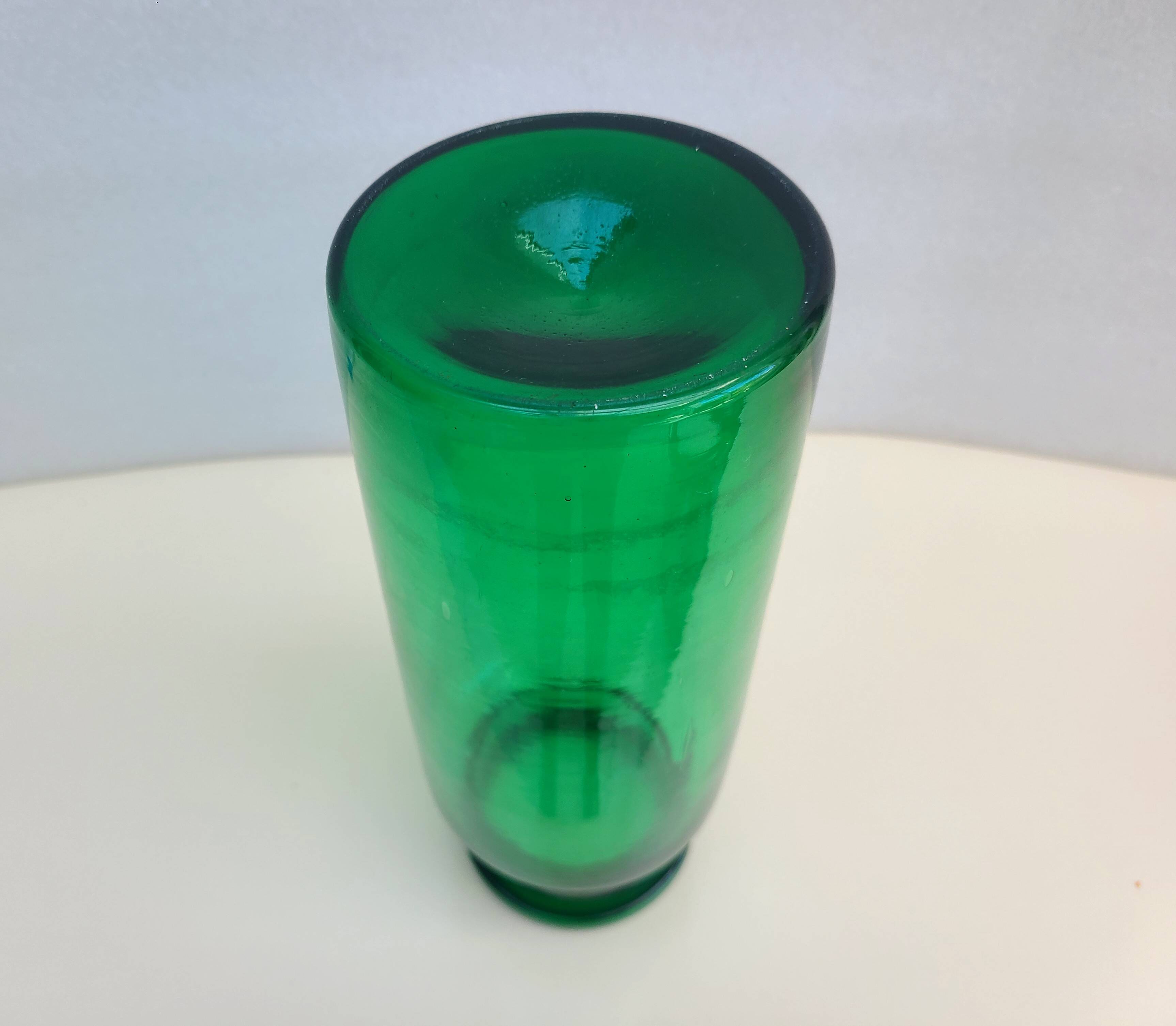 Antique green glass pharmacy jar