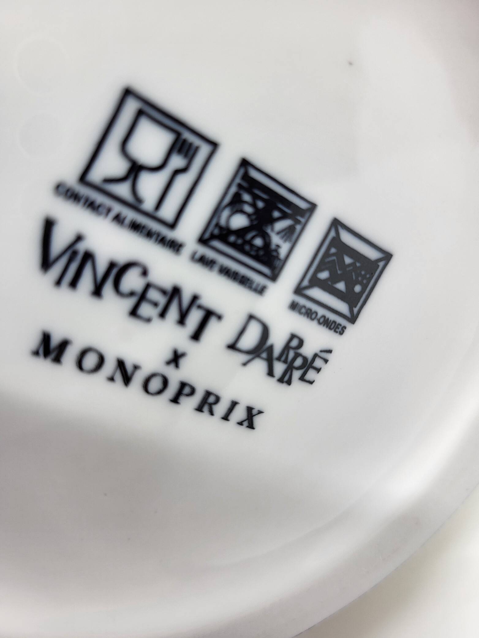 Vincent Darré X Monoprix carafe or vase in white and gold ceramic