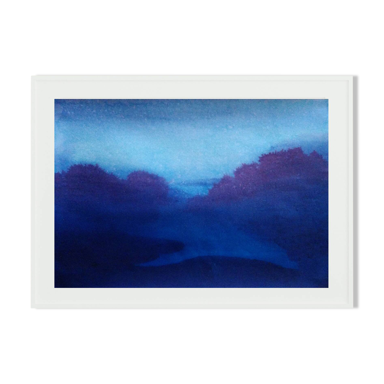 Blue landscape in ink Between dog and wolf 10