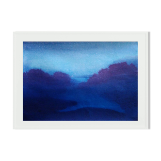 Blue landscape in ink Between dog and wolf 10