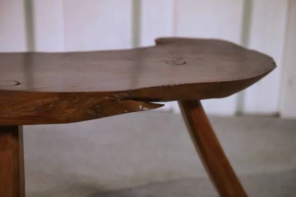 Brutalist oak stool, 1960s