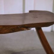 Tabouret brutaliste en chêne 1960’s