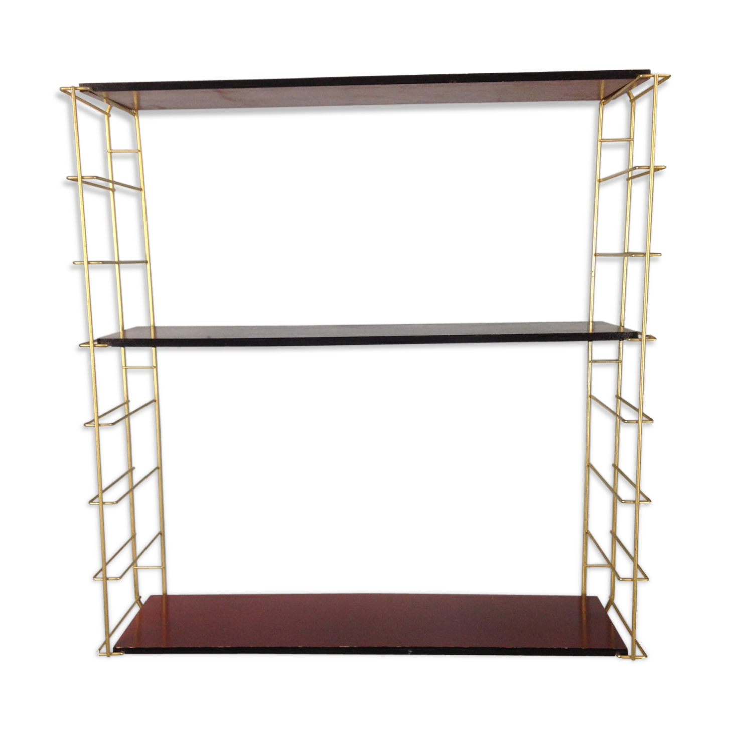 Shelf vintage Golden and 3 trays