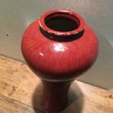 Red ceramic vase