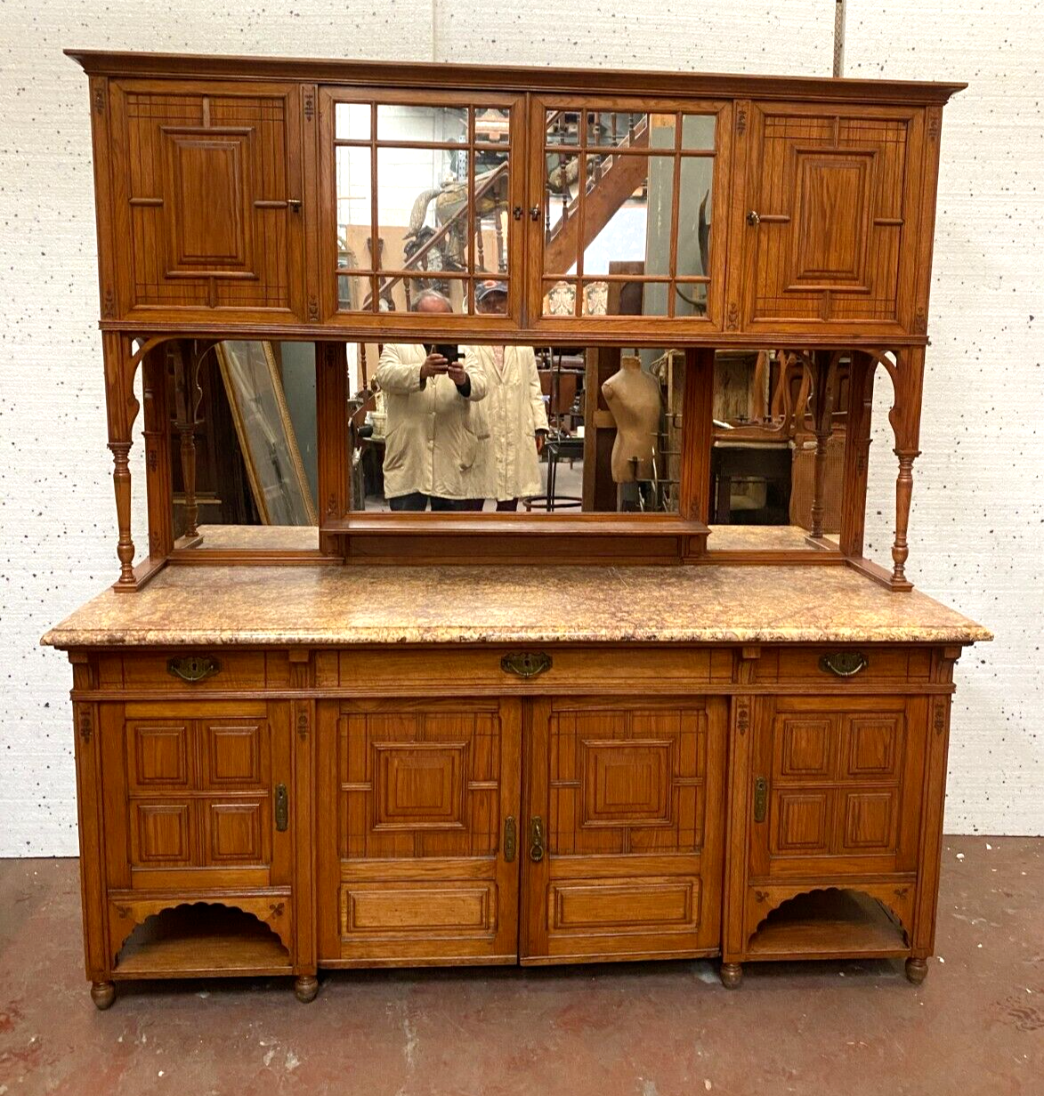 Showcase sideboard Louis XVI style solid wood XIX century