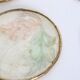 Set of 6 coasters in mother-of-pearl, brass and cork, vintage