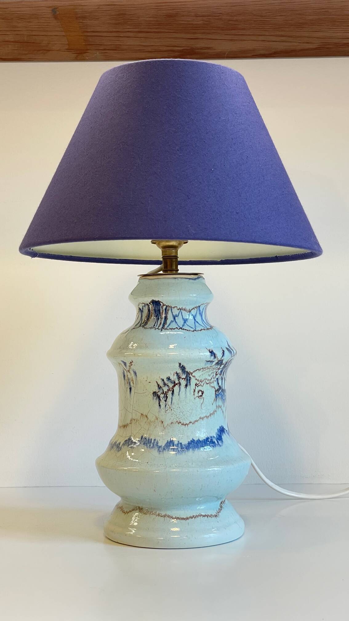 Chic blue ceramic vintage lamp