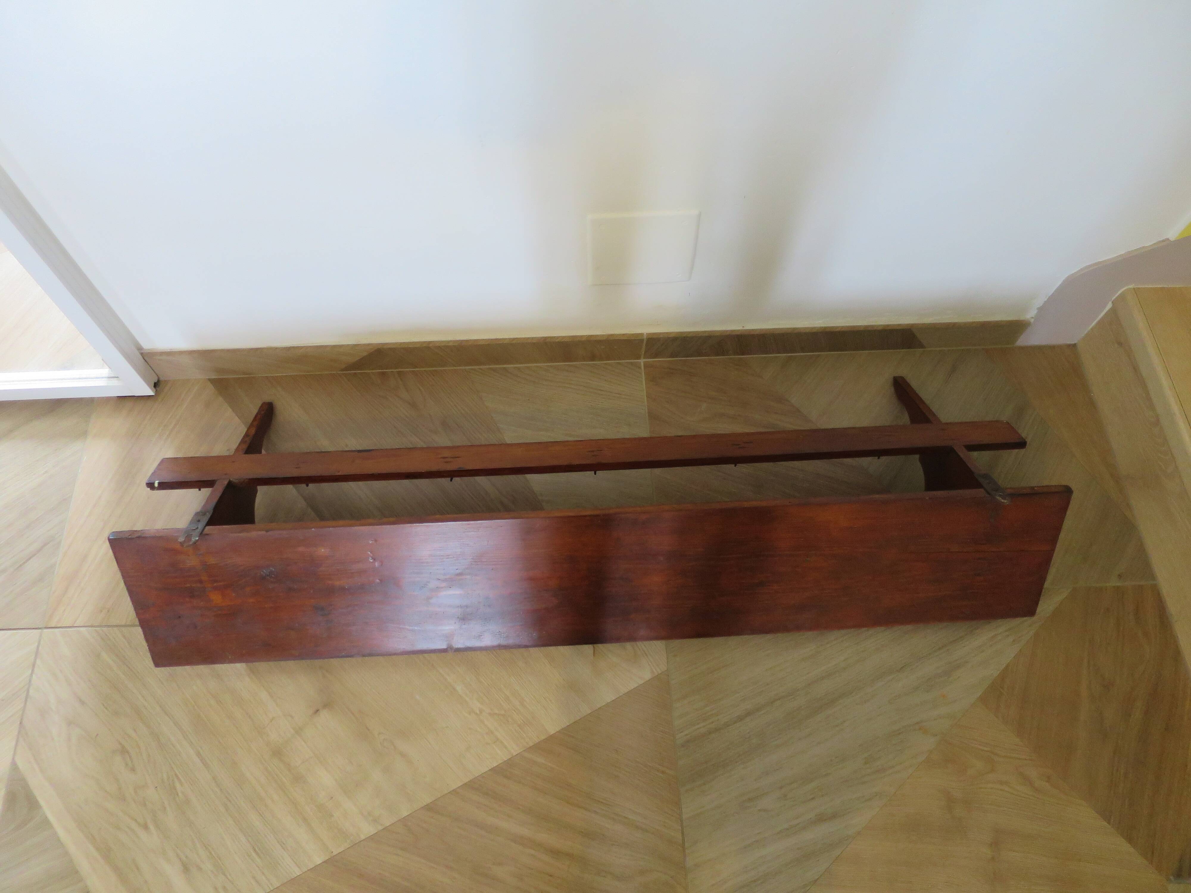 Wall shelf - coat rack - 7 hooks - oak stain - country style - cloakroom