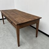 Antique farm table, fully restored, with 3 drawers