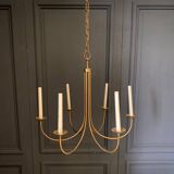 Lustre en métal doré 1960 six feux