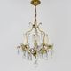 Bronze cage chandelier and glass tassels, with 4 lights. Chandelier tassels. 60s