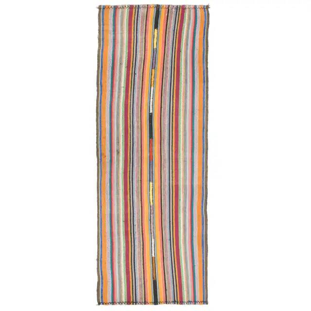 1970s Vintage Turkish Oushak Handmade Wool Cotton Orange Runner Rug  77x216