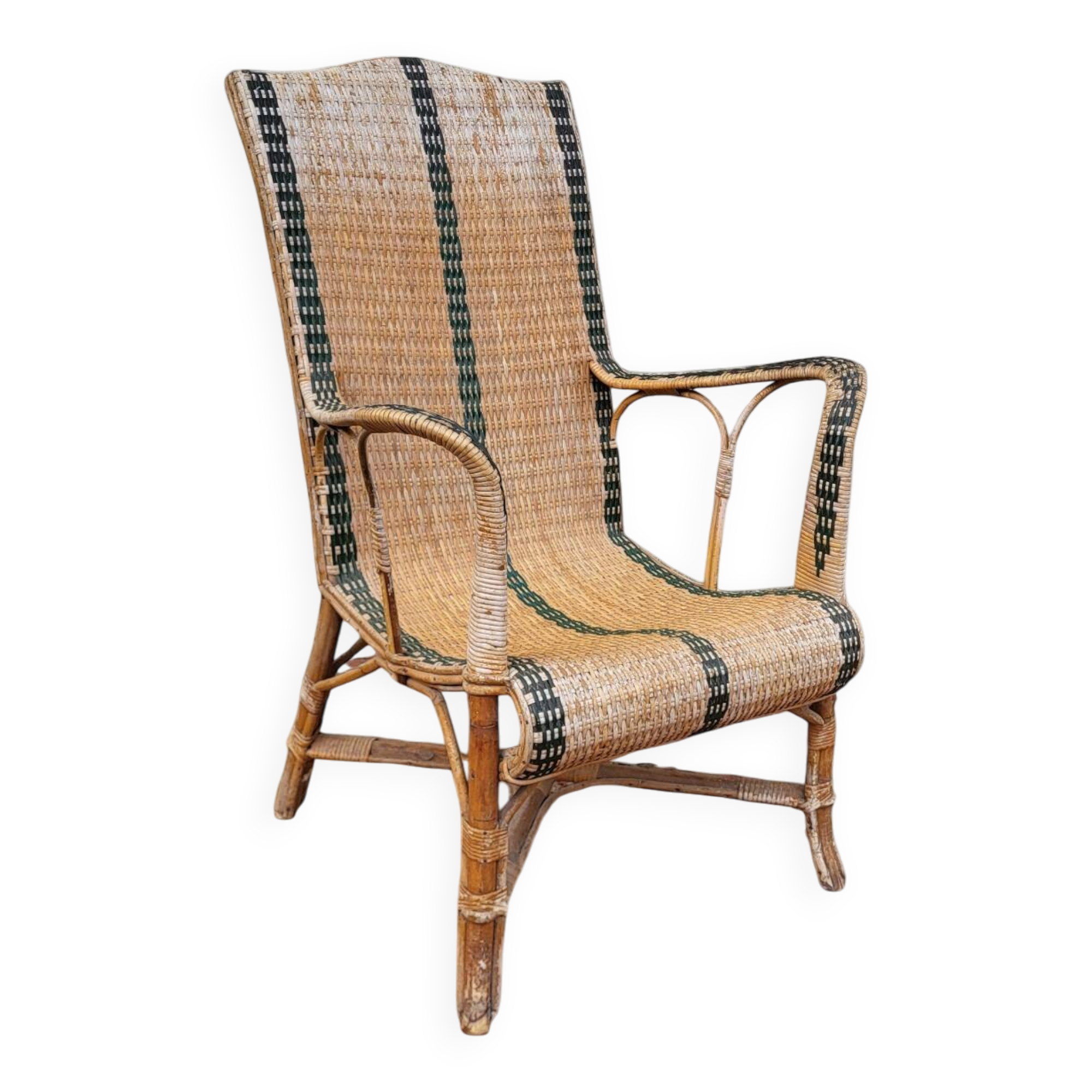 Rattan armchair, 1950s