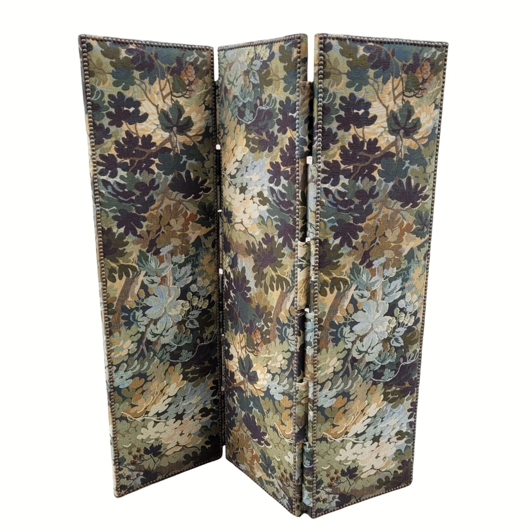 Three-panel screen, upholstered in Verdure style, 1950s – France