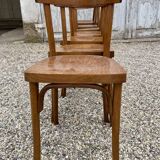 Série Lot de 7 anciennes chaises bistrot en bois