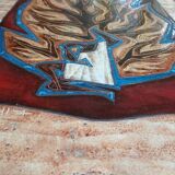 Enameled lava coffee table by Jean Jaffeux