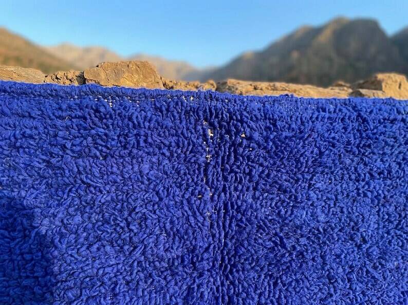Tapis berbère bleu en laine 200cmx300cm