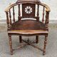 18th century Breton office chair in solid curved and carved wood
