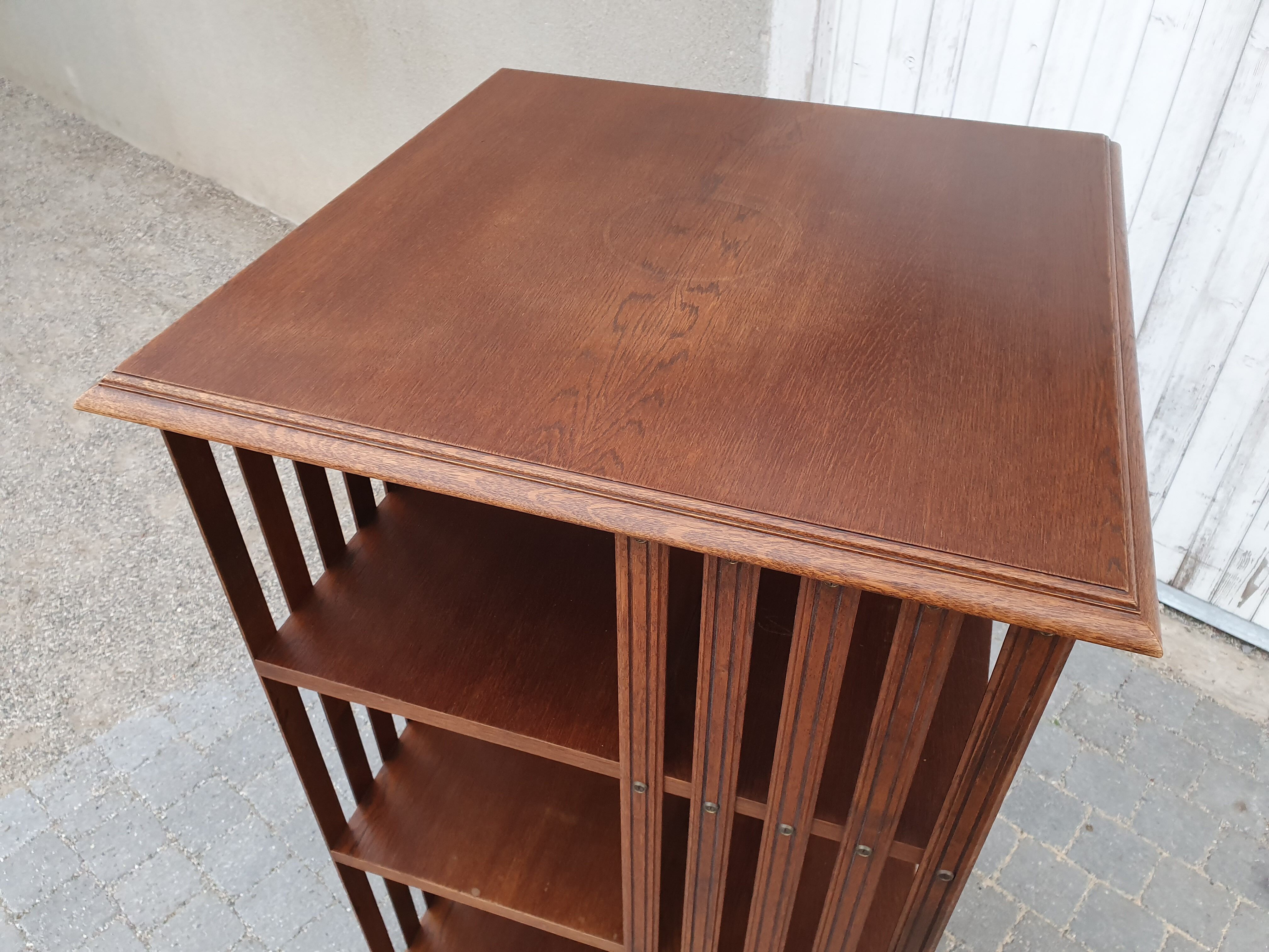 Revolving library of ancient notary 1920 oak