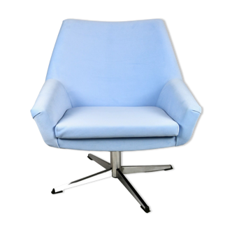 Light Blue Swivel Chair 1980s