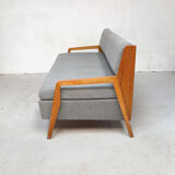 Sofa bed grey compass feet, 1960
