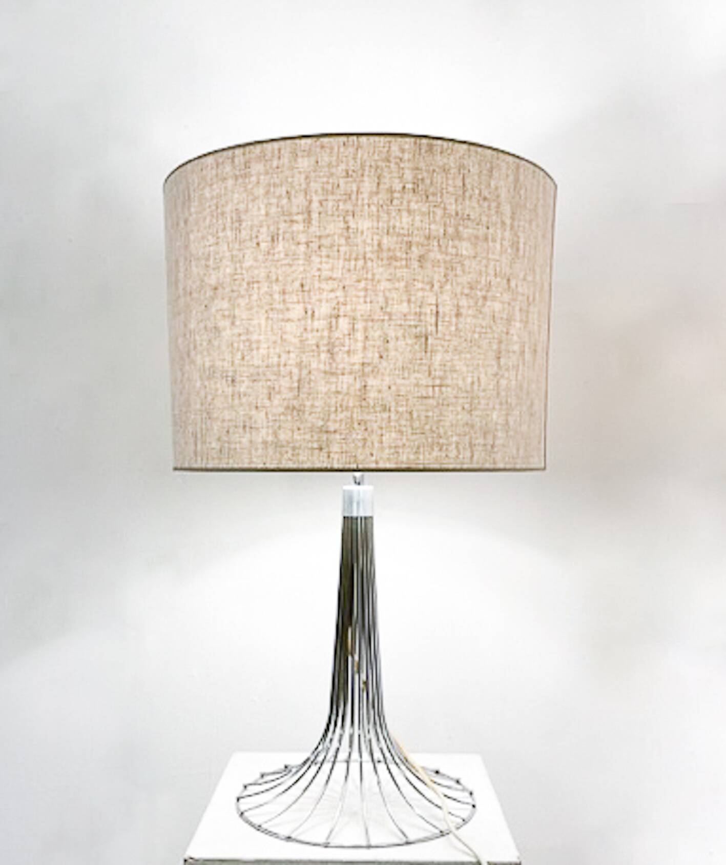 Pair of Space Age table lamps in Chrome, 1970s