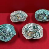 Vintage Vallauris trinket tray, possibly Borty - set of 4 - approximately 13 cm
