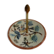 Presentation plate, barbotine and gilded brass