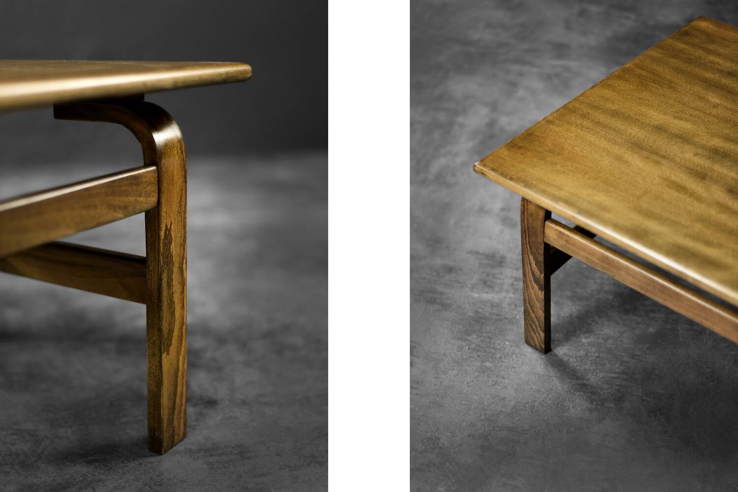 Vintage Rare Mid-Century Scandinavian Modern Brown Oak Coffee Table