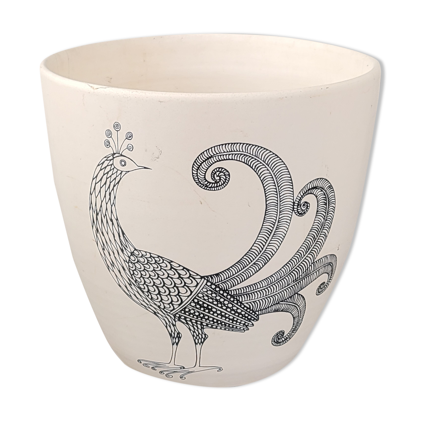 Vintage milet Sèvres peacock pot cover