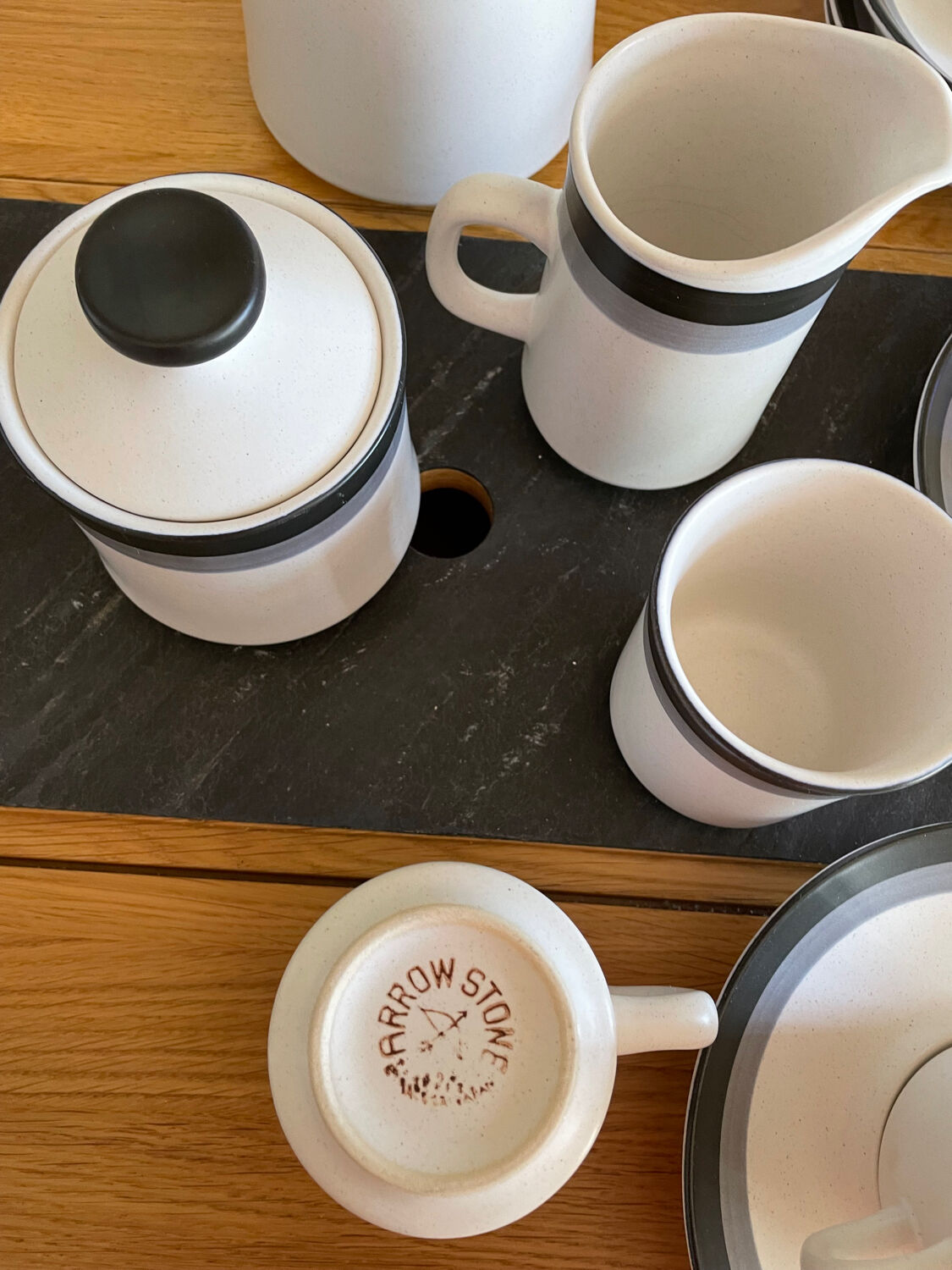 Japanese ceramic coffee set Arrow Stone