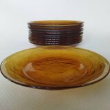 12 Arcoroc Sierra Ambre dessert plates