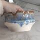 Blue glazed ceramic ashtray