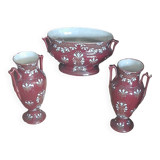 Pair of BKF earthenware vases and planter