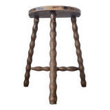 Antique wooden tripod stool - turned legs
