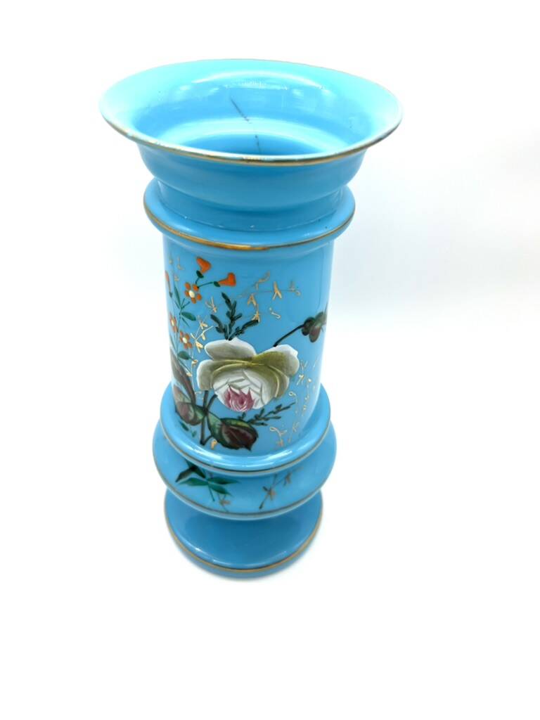 Large blue opaline vase