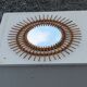 Sun mirror of the 50s in rattan