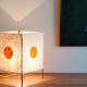 Lamp square rice paper, orange round, 70 years