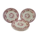 Gien ceramic flat plates. Collection "Bouquets de roses"