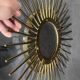 ancien Miroir Soleil Oeil De Sorcière laiton bruni