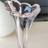 Large Floral Design Vase. Blown Murano Art Glass. Pink Tones, 30.5cm